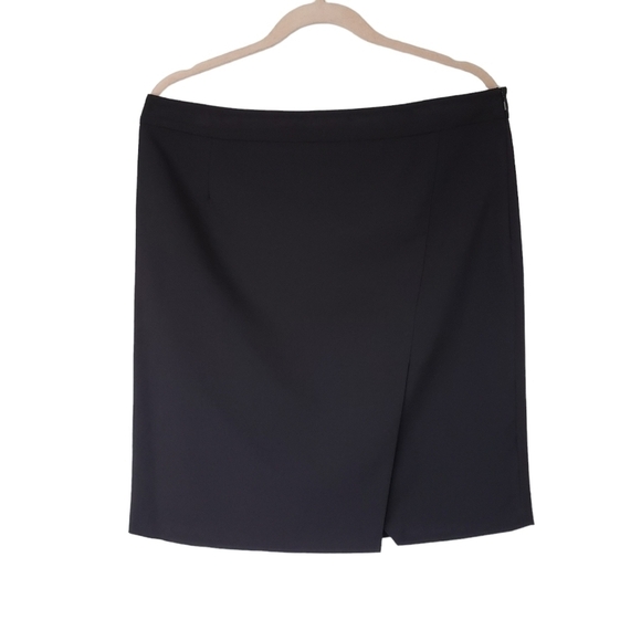 Laundry Shelli Segal Black Office Mini Skirt With Front Slit - Picture 3 of 10
